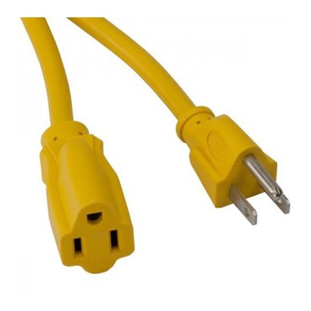 Bayco SJTW Extension Cord, 16 AWG, Outdoor, 16/3, 1 Outlets, Yellow, 100 ft BYSL-751